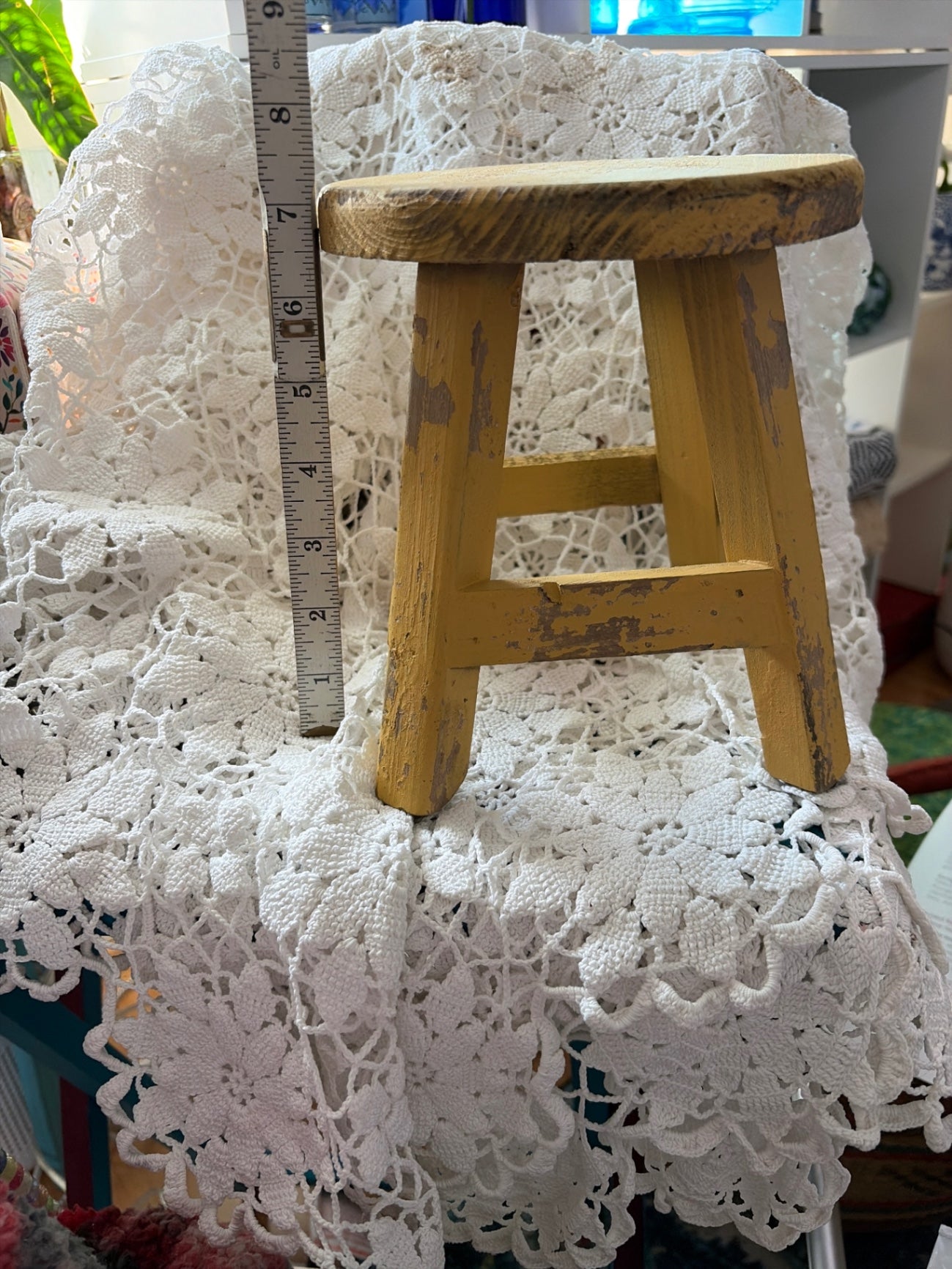 Mini 7” distressed stool