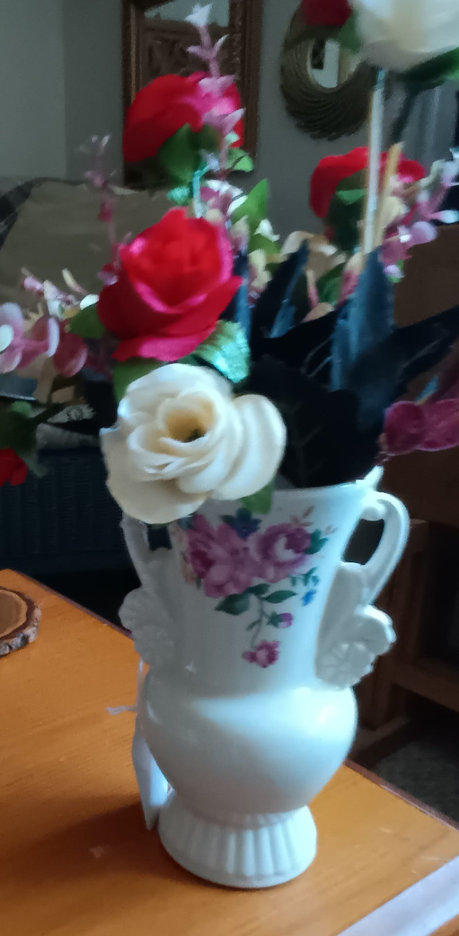 Royal Copley Vintage Vase w/Flowers
