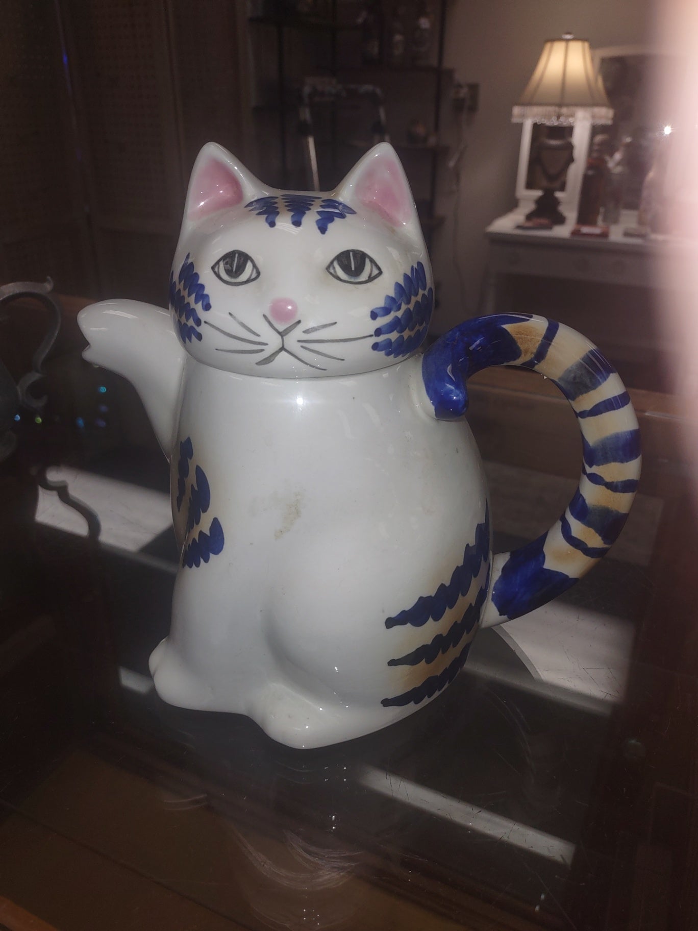  Tea pot kitty blue