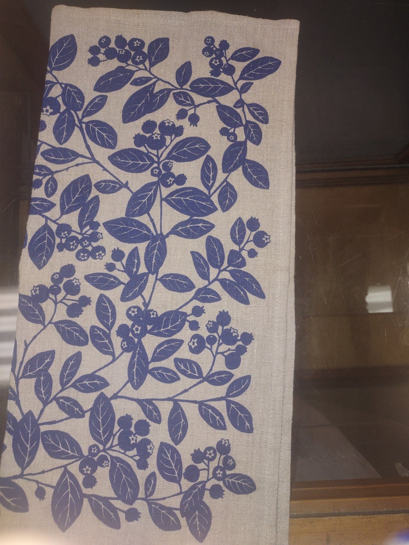 Towel kitchen blue and white. Vintage.