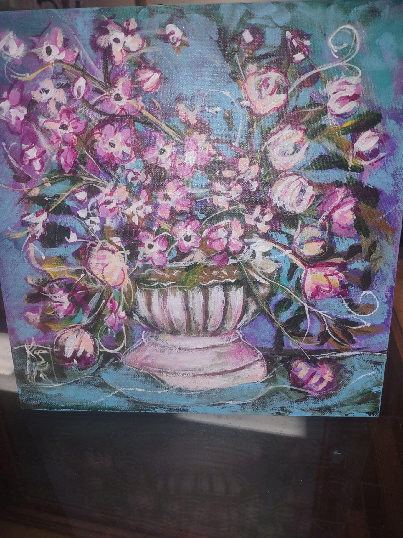 Painting floral acrylic 