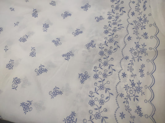 Fabric blue and white 