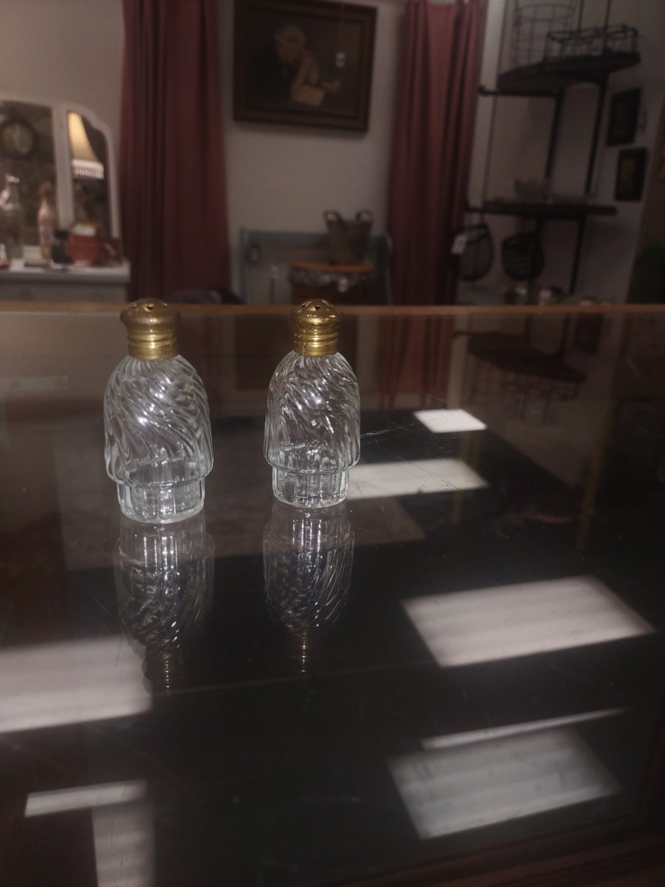 Salt  and pepper shaker, crystal,small