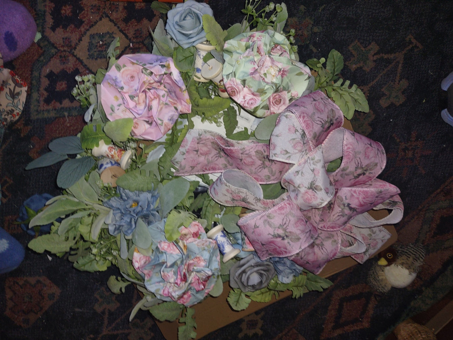 Wreath shabby chic blue