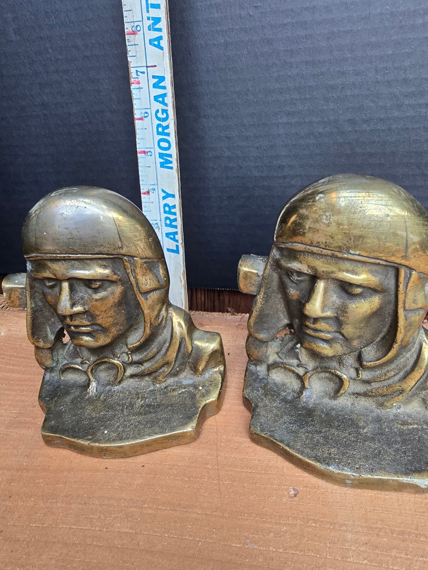Lindbergh cast iron bookends pair