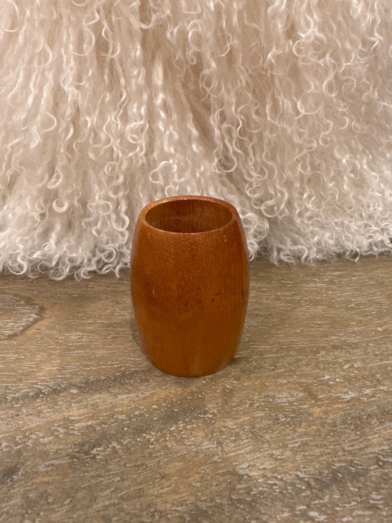 Vintage Myrtle wood toothpick holder