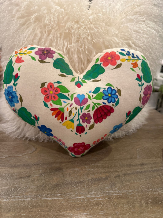 Hand painted heart shape pillow