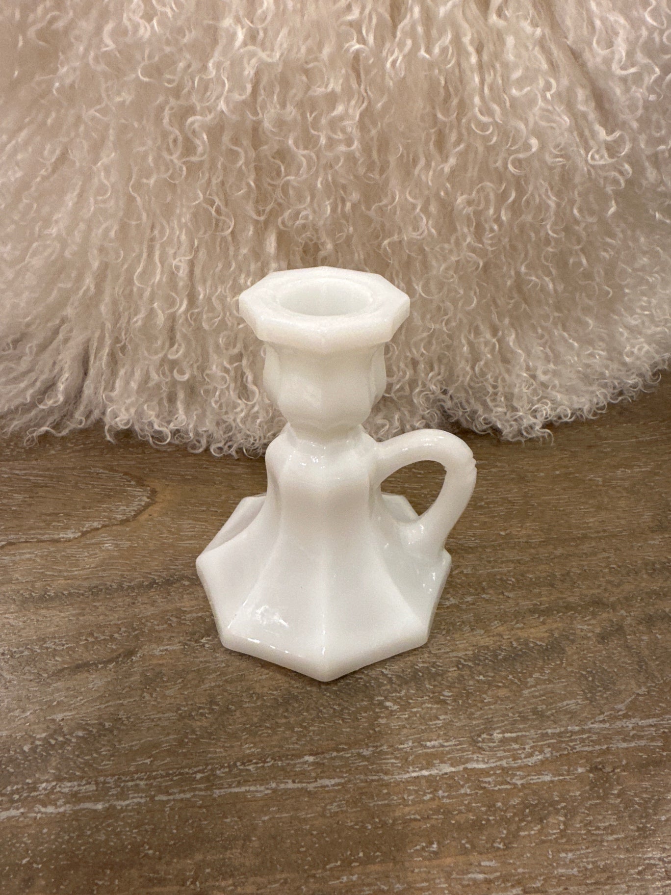 Vintage milk glass candle holder