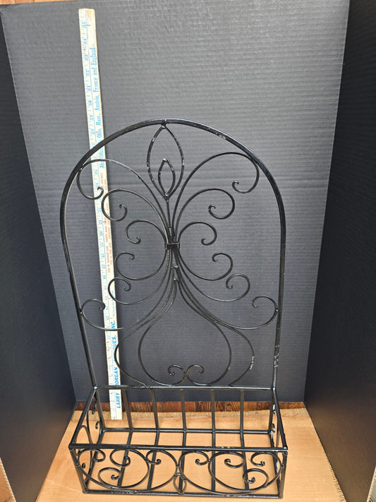 Metal black flower shelf