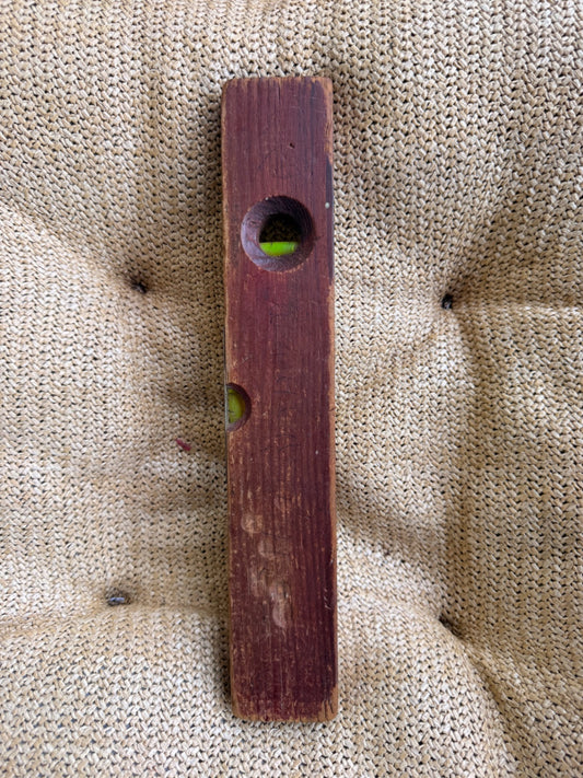 Vintage Small XACT Wooden Torpedo Level | Primitive 2-Vial Pocket Spirit Level