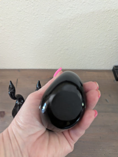 Vtg. Murano Family of Black Swans