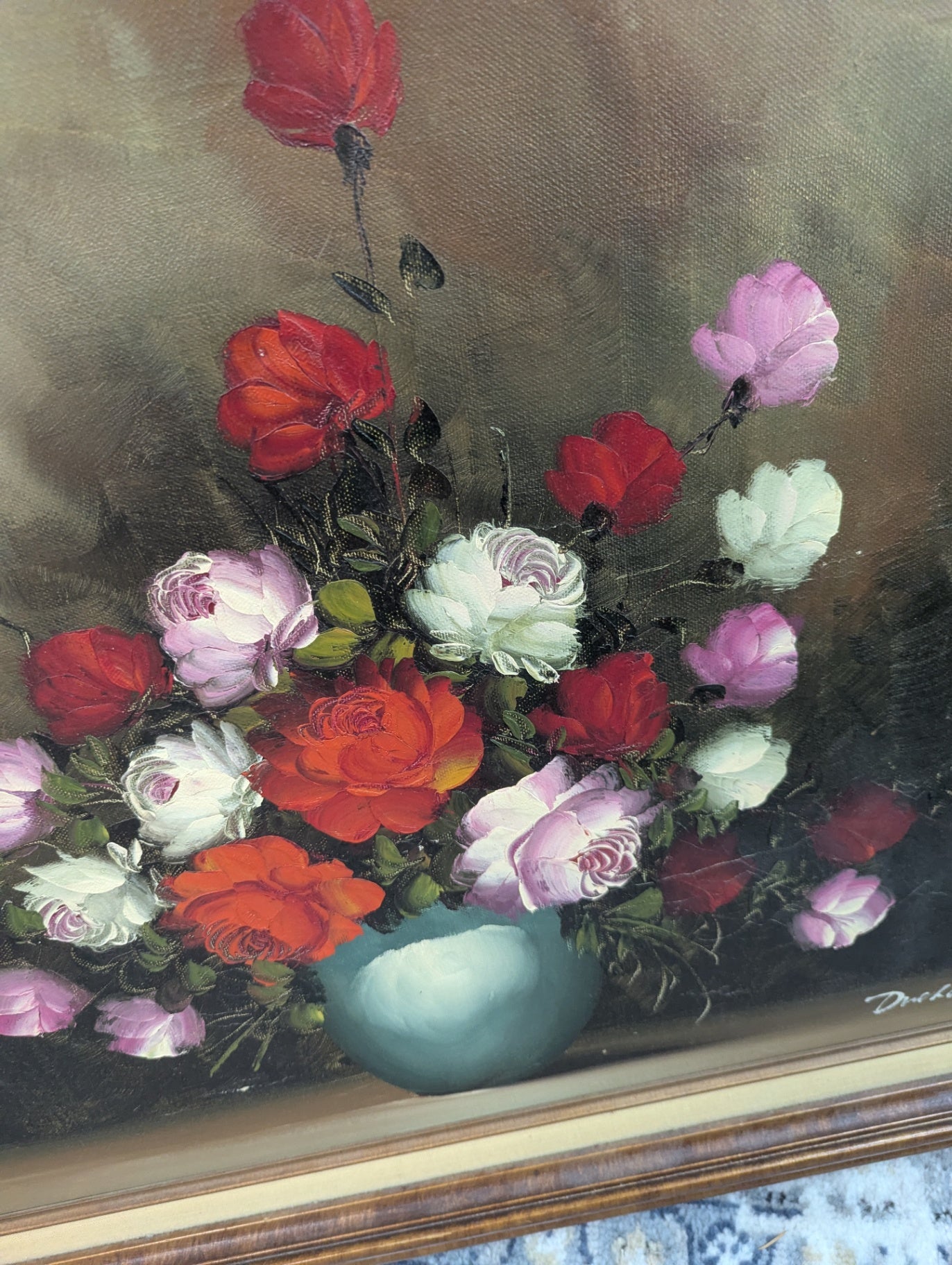 Vtg. Stunning Floral Original Painting 