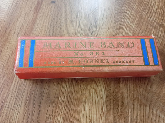 Vintage M. Hohner Marine Band Harmonica No. 364 | Key of G with Original Box | Made in Germany
