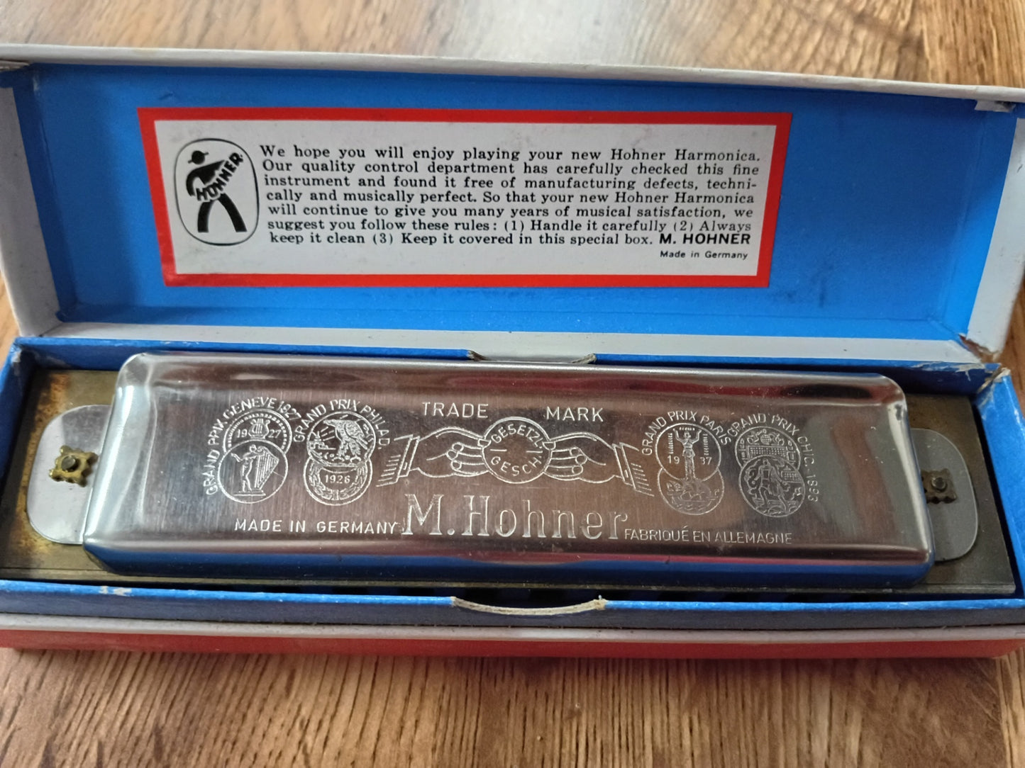Vintage M. Hohner Marine Band Harmonica No. 364 | Key of G with Original Box | Made in Germany