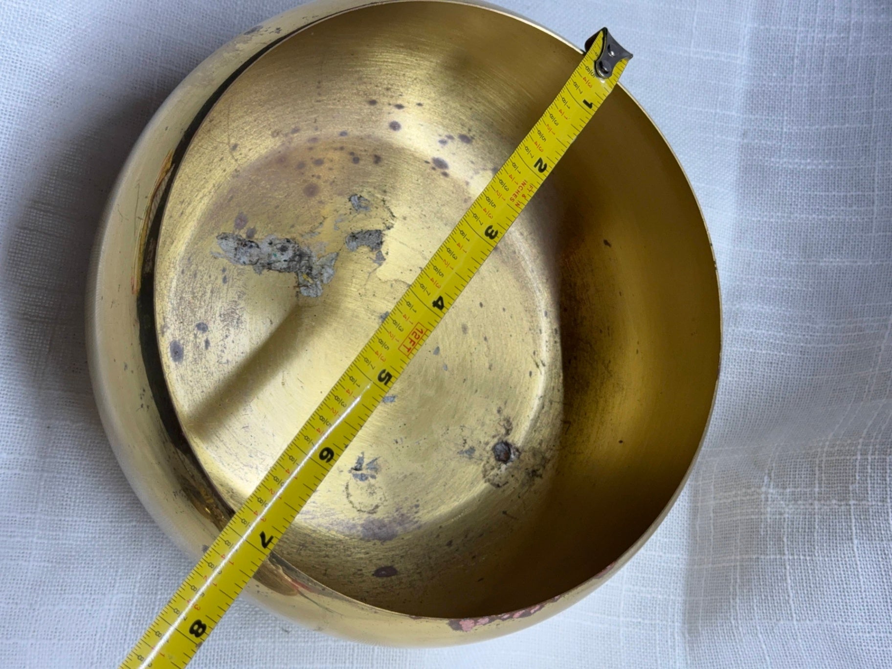 Vintage Brass Footed Planter Bowl | Round Cachepot Centerpiece with Lion Paw Feet