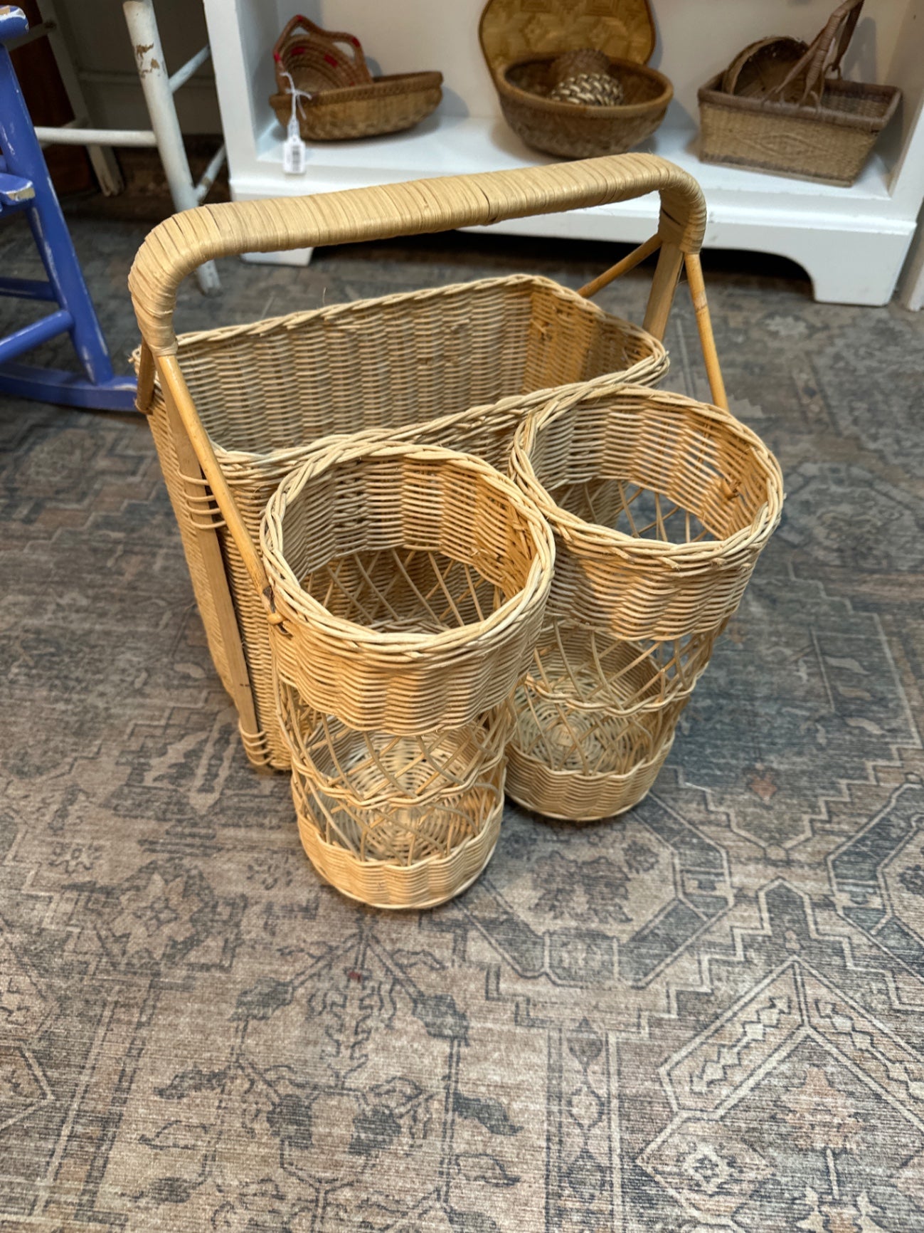 Vintage picnic/wine basket