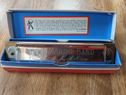Vintage M. Hohner Marine Band Harmonica No. 364 | Key of G with Original Box | Made in Germany