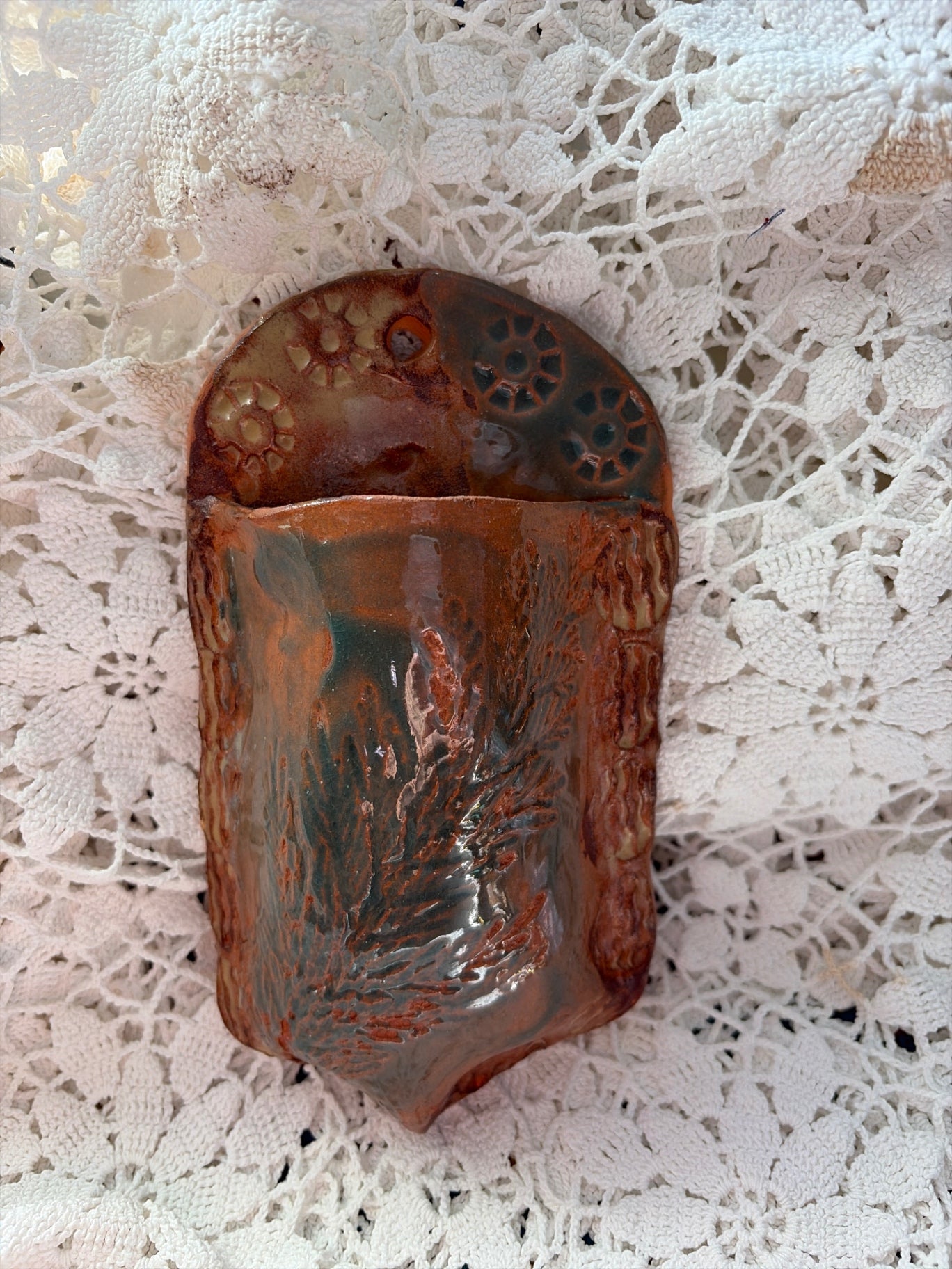 Studio ceramic pottery wall hanging