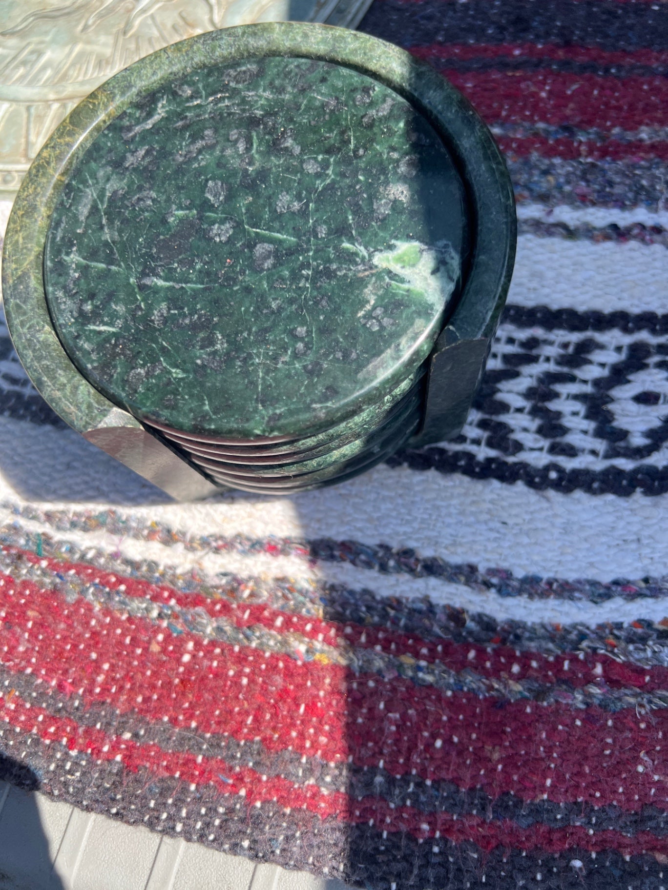Green marble coasters 