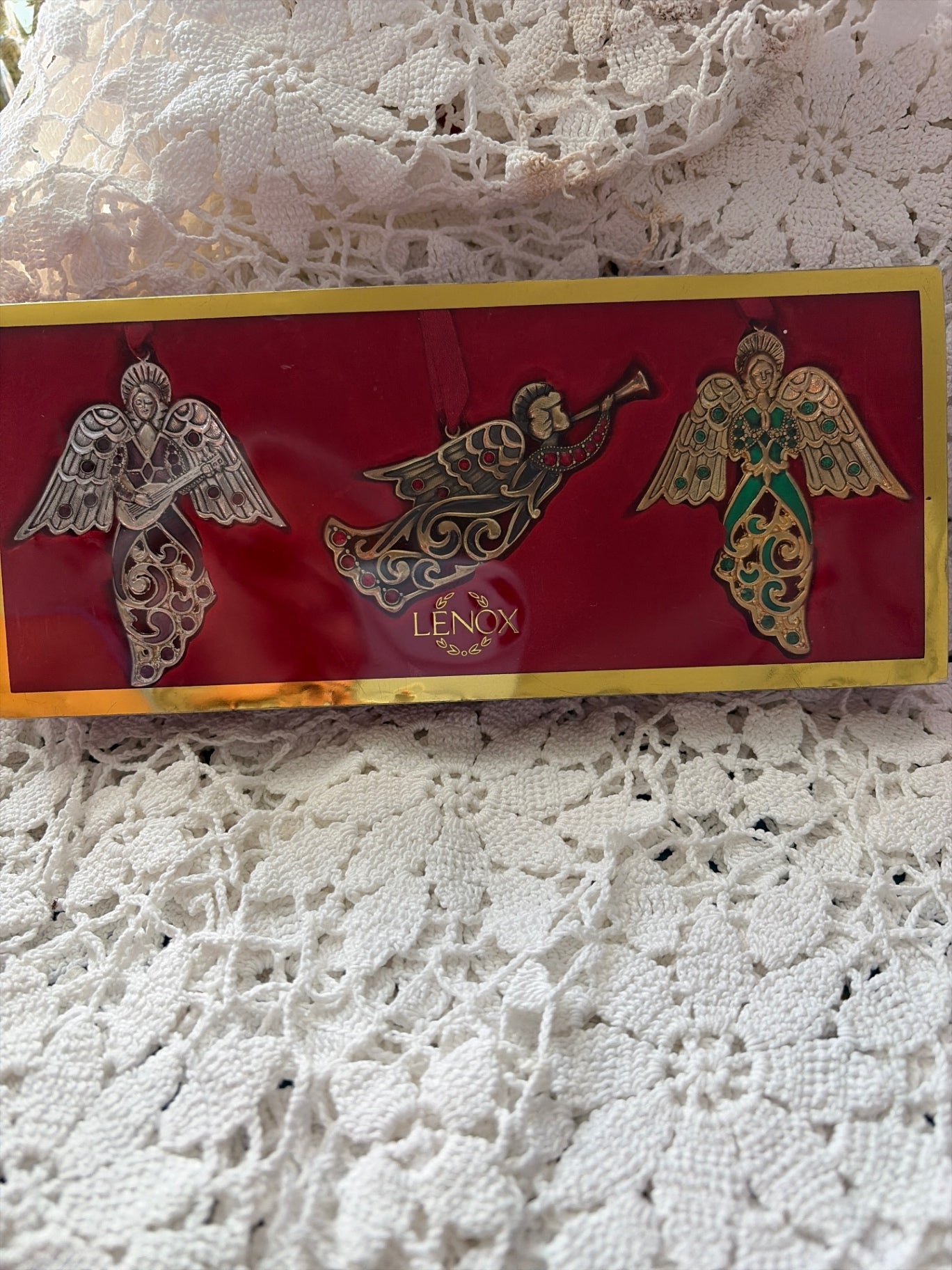 Set of (3) jewel Angels by Lenox