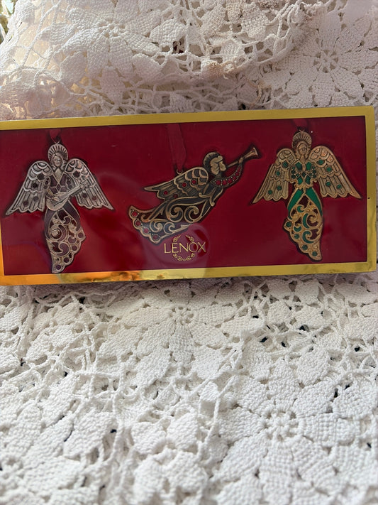 Set of (3) jewel Angels by Lenox
