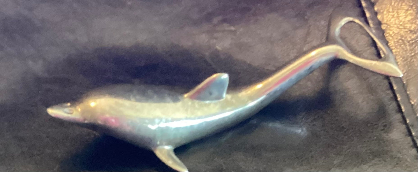 Vintage silver plated, dolphin bottle opener