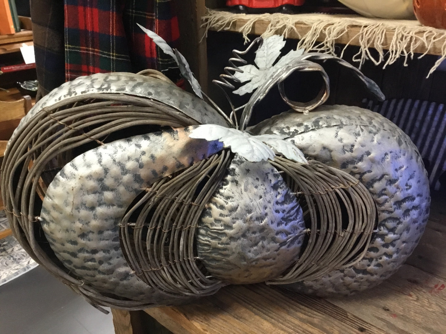 Metal/wood pumpkin