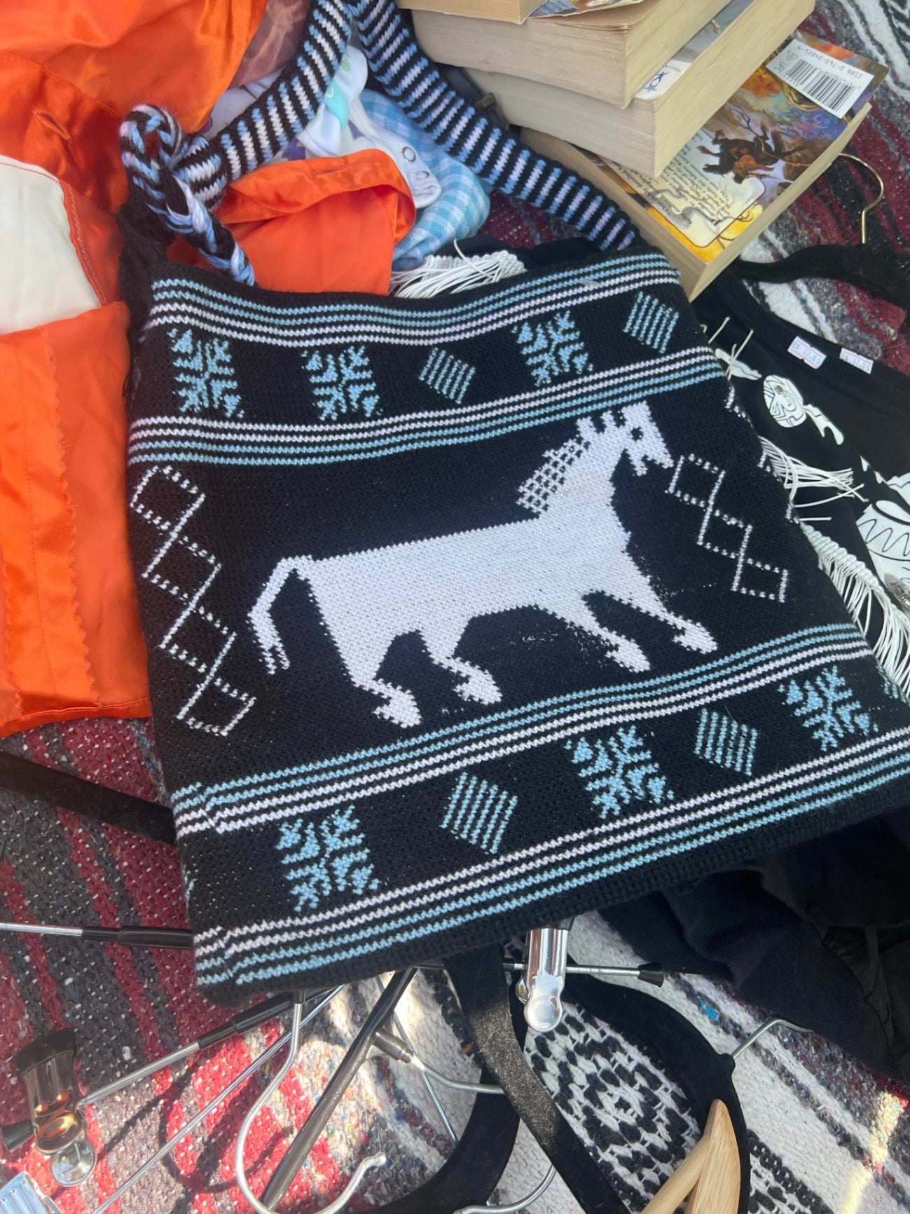 Accessories Purse handwoven wool horse 