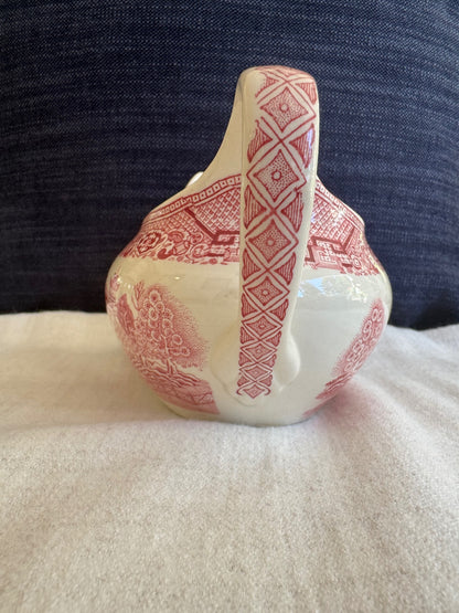 Pink willow transferware gravy boat 