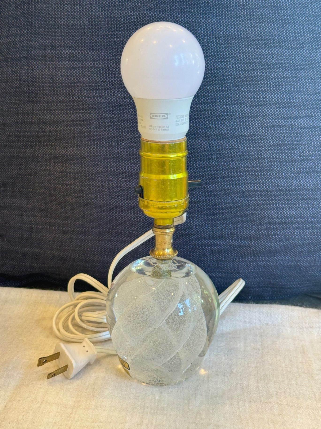 vintage Josef Frank Model 1819 glass globe table lamp with trapped air bubble