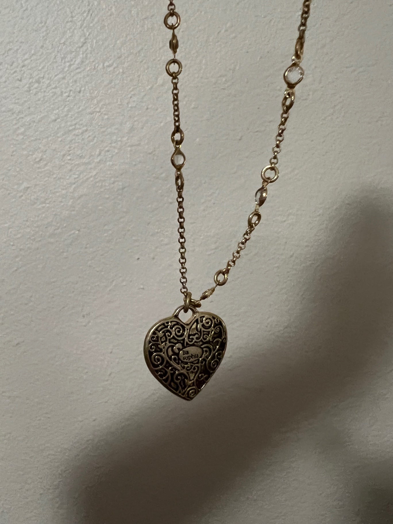 Ornate Heart Pendant Necklace with Bee Accents