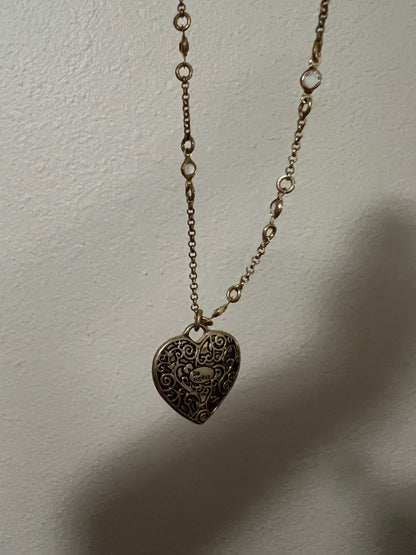 Ornate Heart Pendant Necklace with Bee Accents