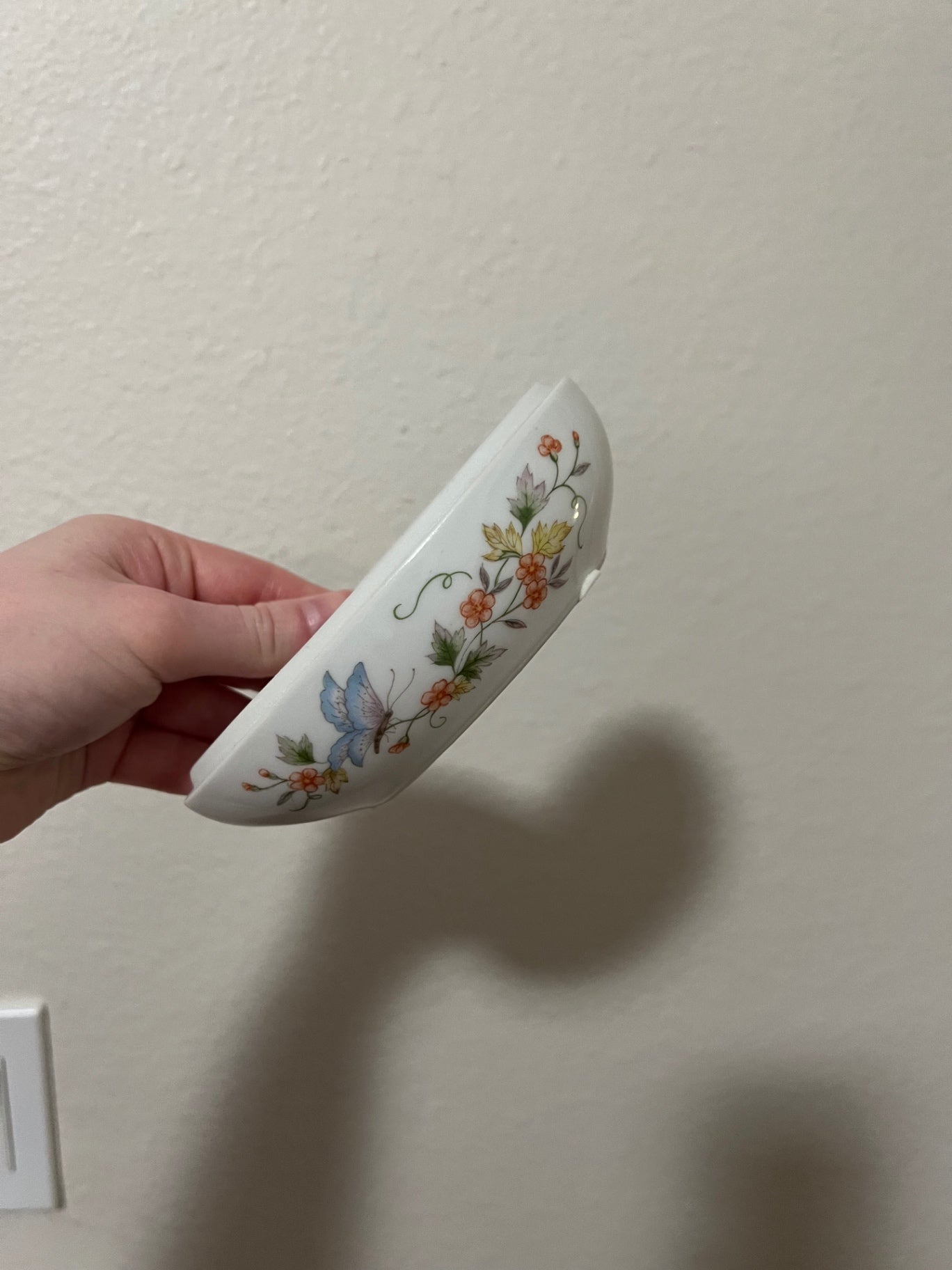Vintage Avon Butterfly Porcelain Egg Trinket Box