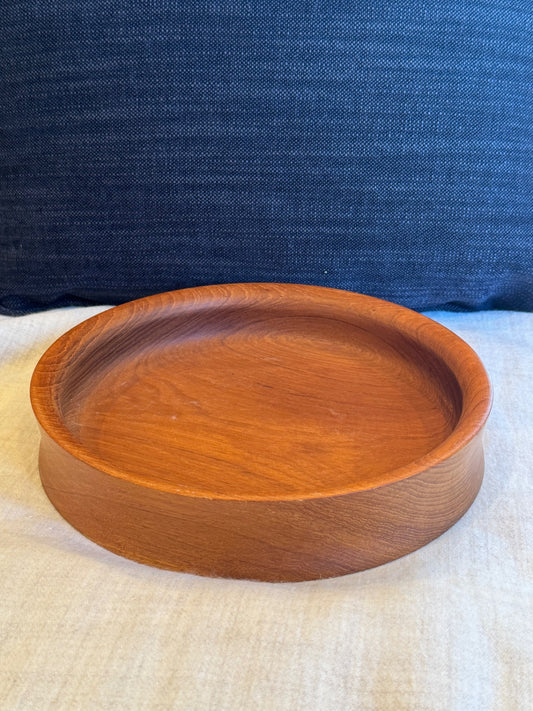 vintage mid-century modern Scandinavian teak wood serving bowl 