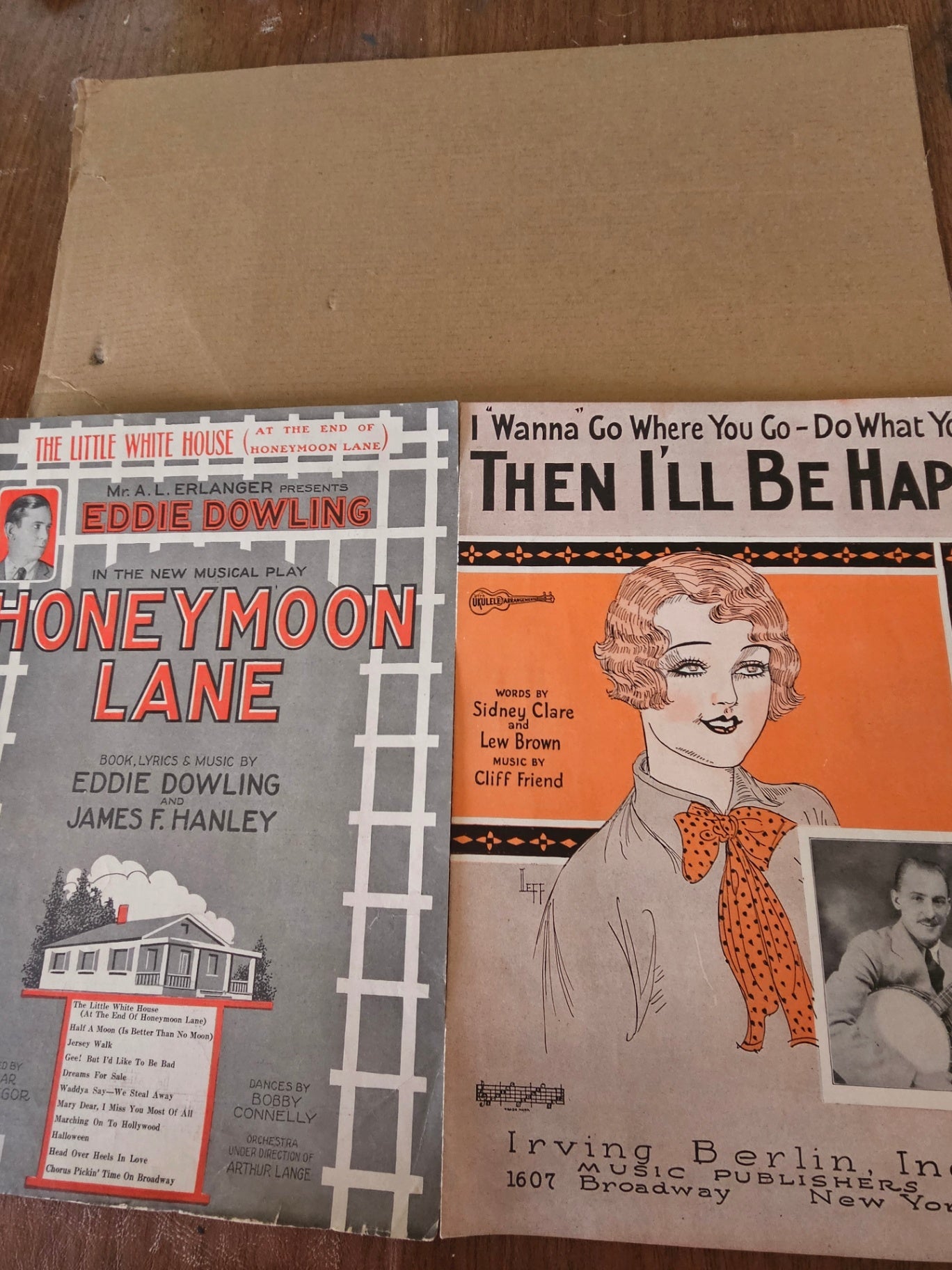 Antique sheet music pack of two