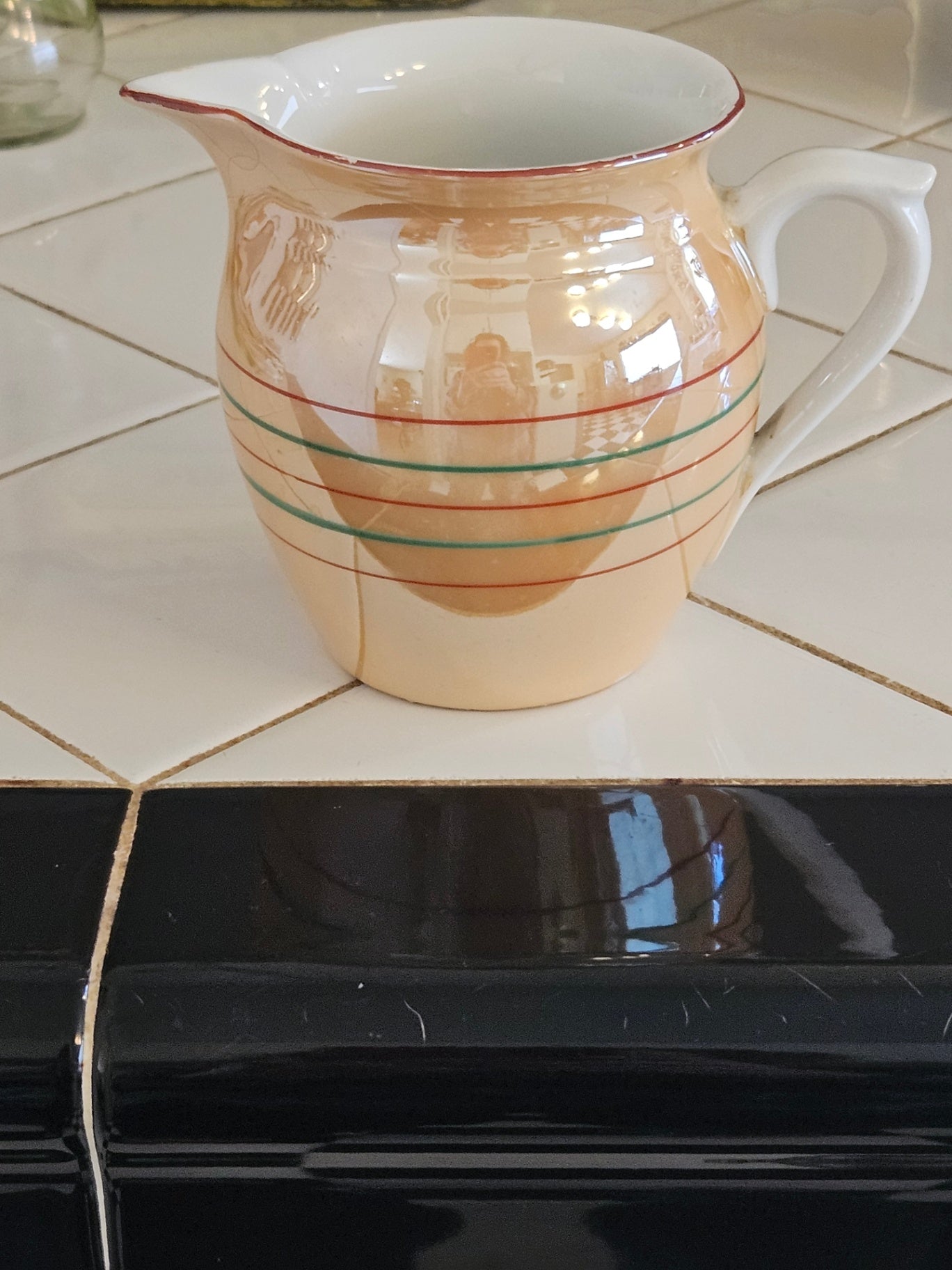 Ant/vint peach lustreware from Czecho-Slovakia