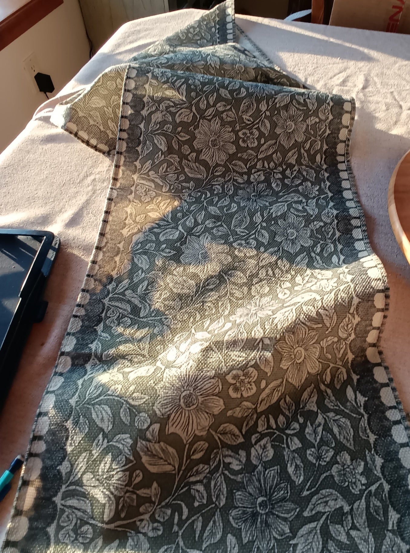 Green & Navy 72" Table Runner