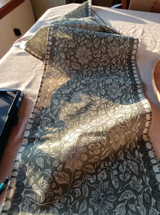 Green & Navy 72" Table Runner