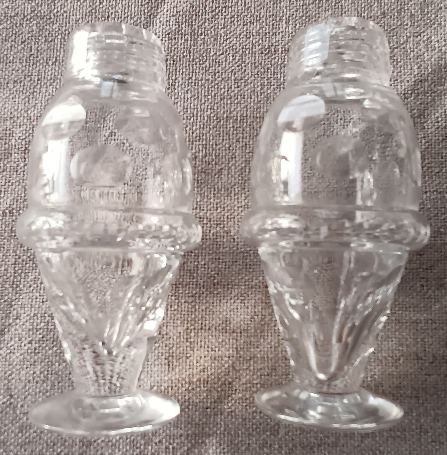 Unusual & Elegant Glass Salt & Pepper