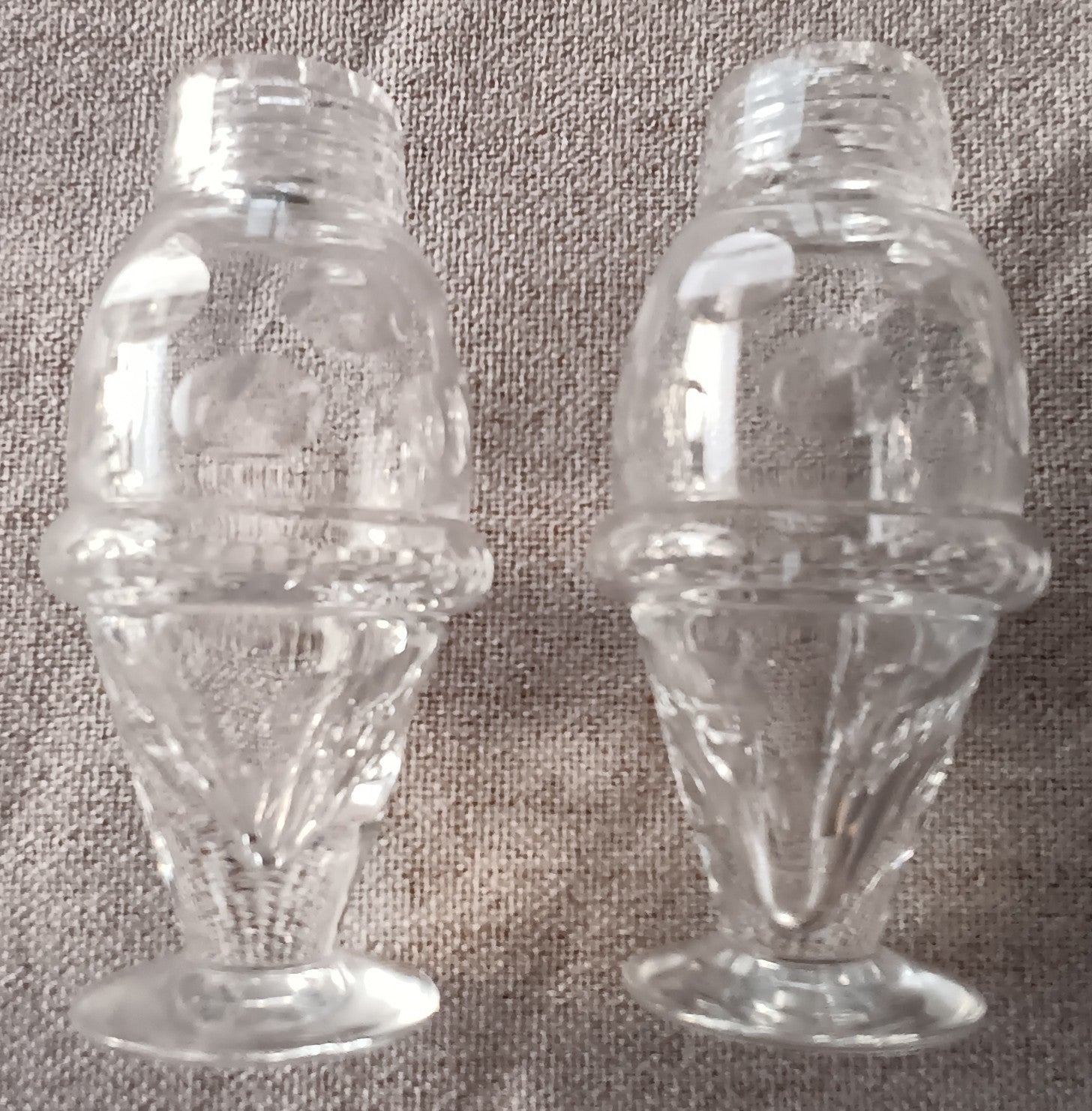 Unusual & Elegant Glass Salt & Pepper