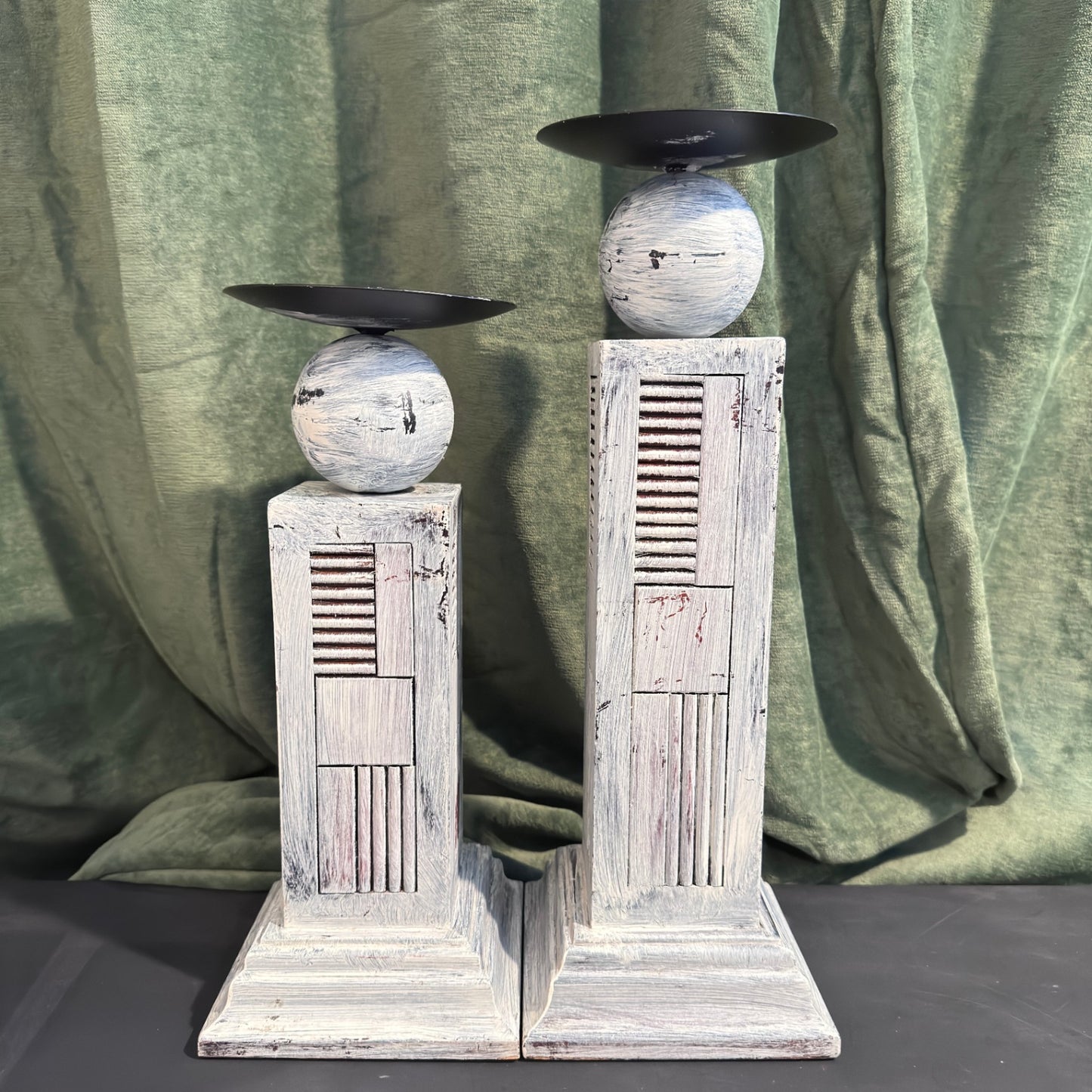 Candlesticks Tall Pillar holders (sold as a set)