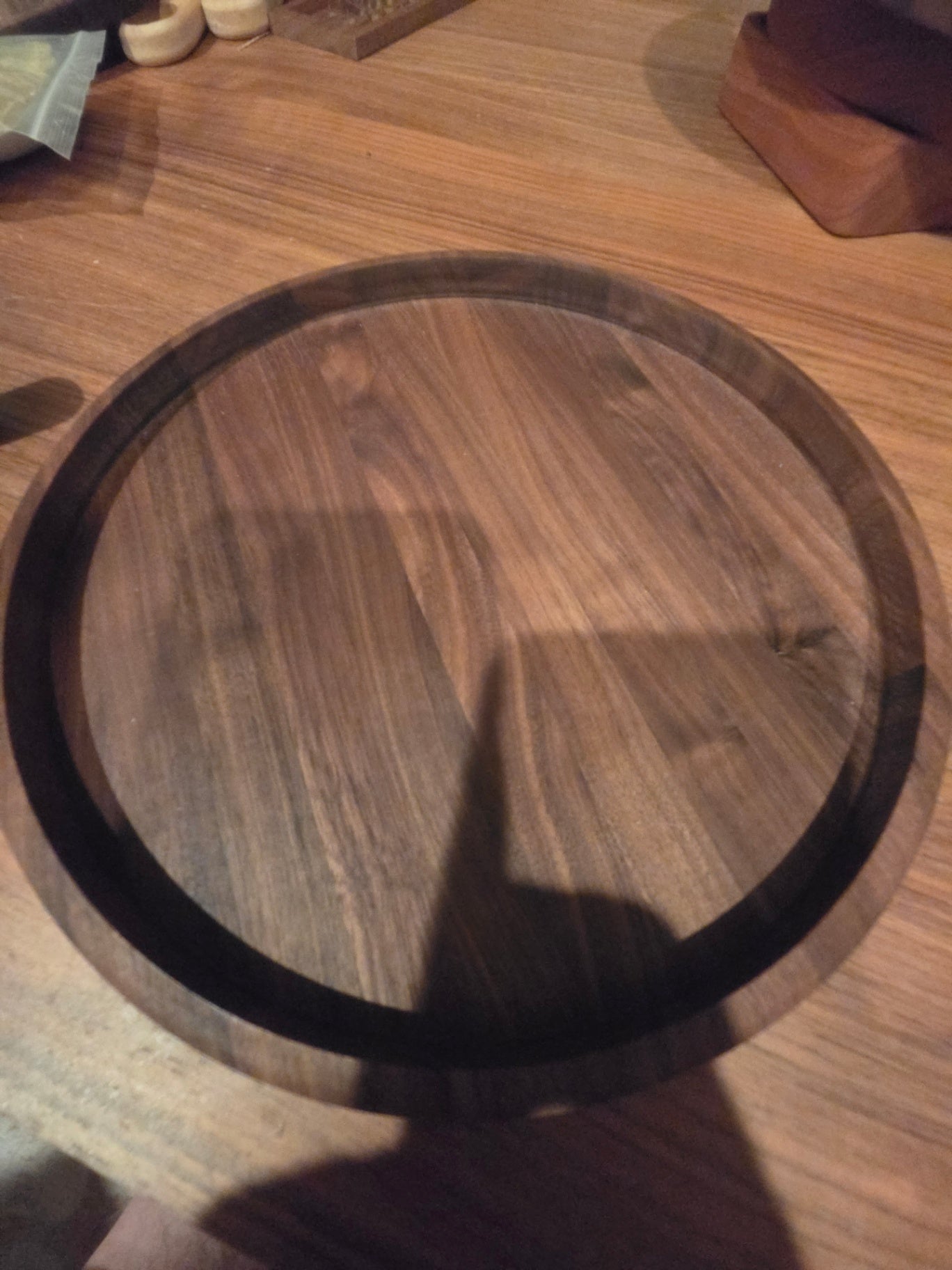 10" rnd walnut tray