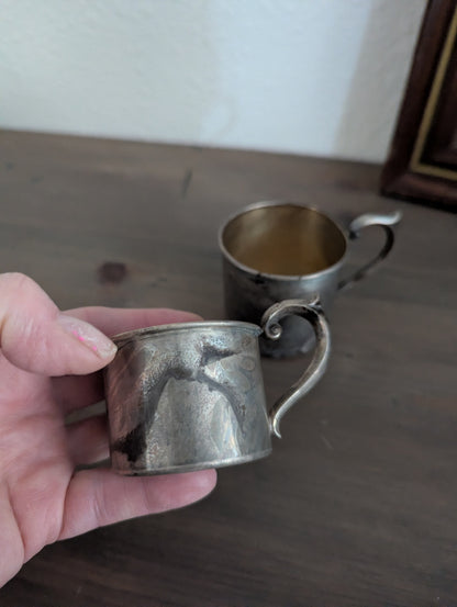 Antique Silver or Played Child Christening cups