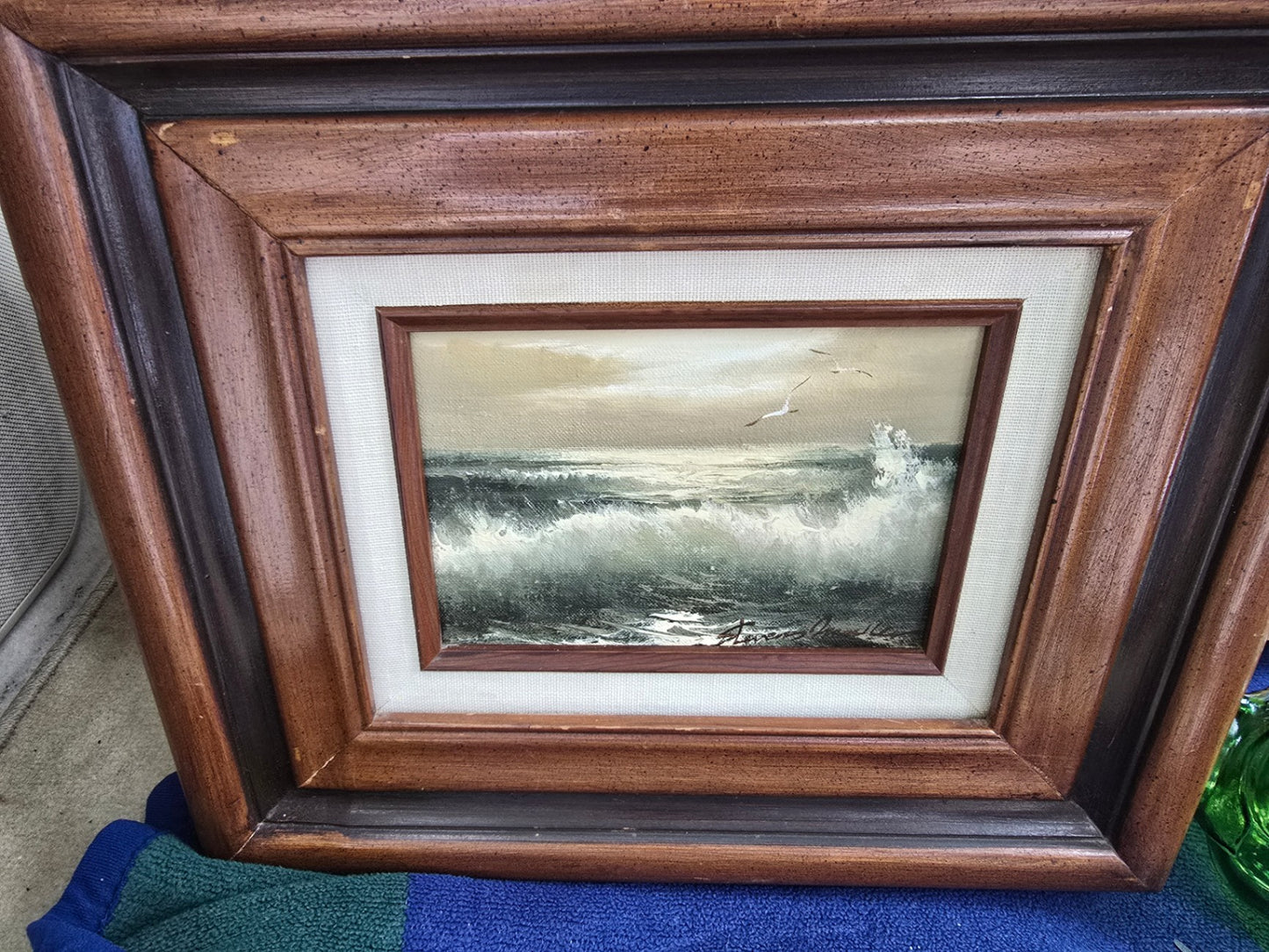 Water waves small painting