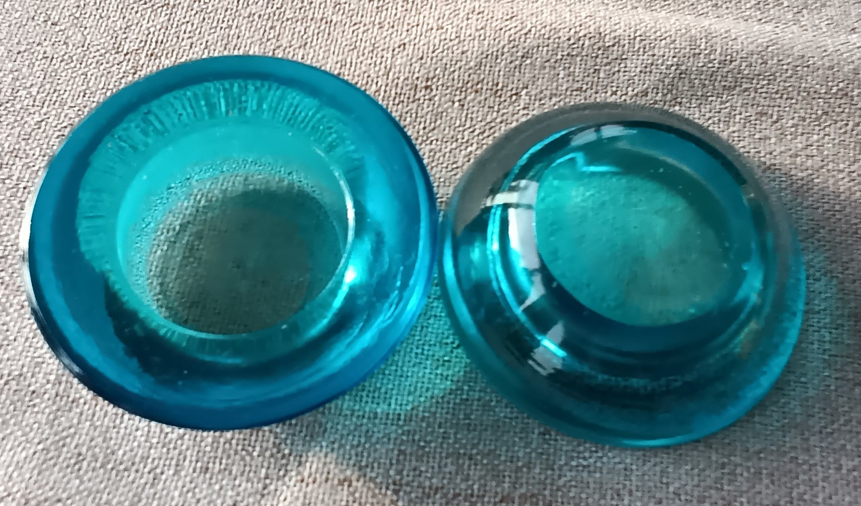Pair of Turquoise Glass Tea Lights