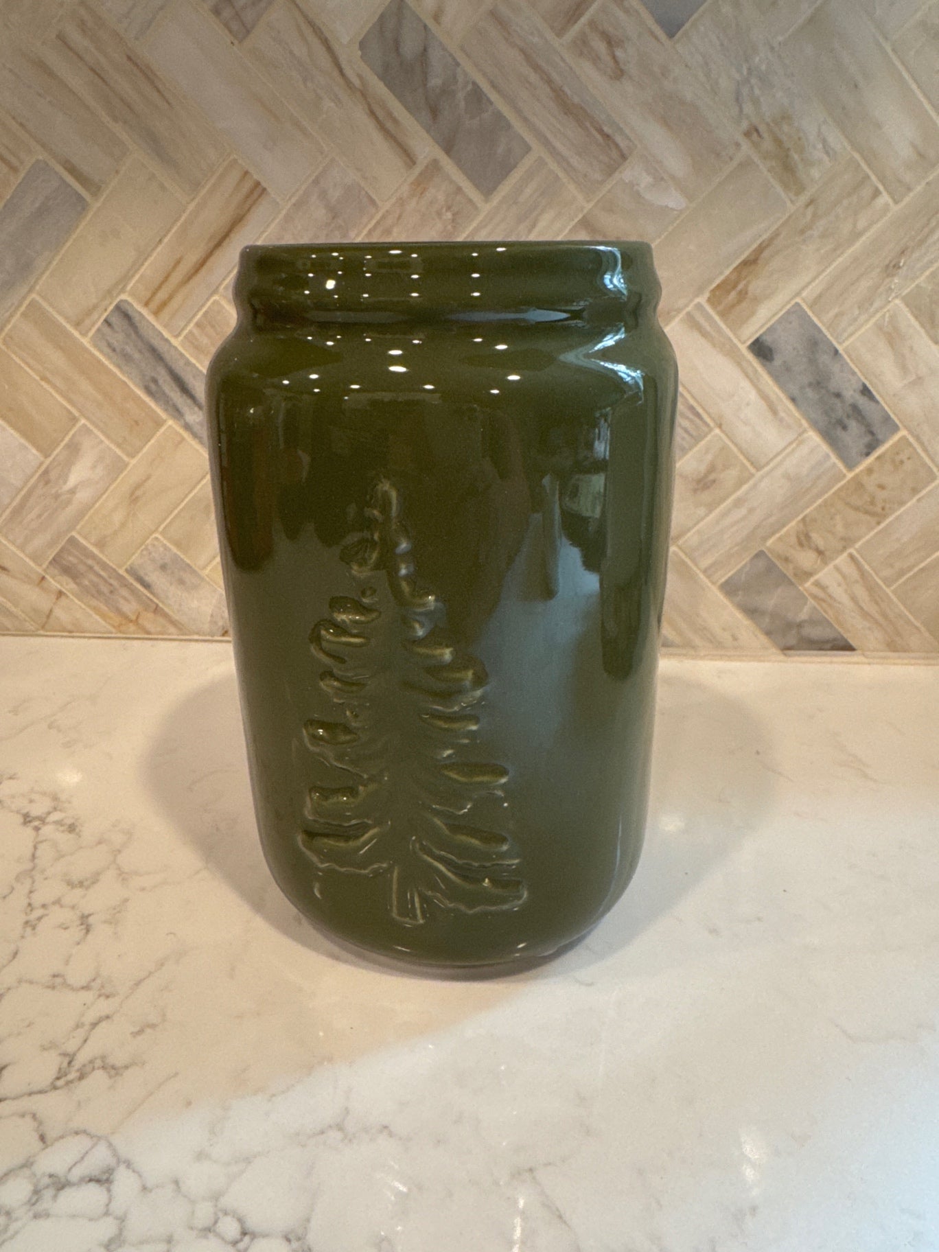 Green Tree Mason Jar