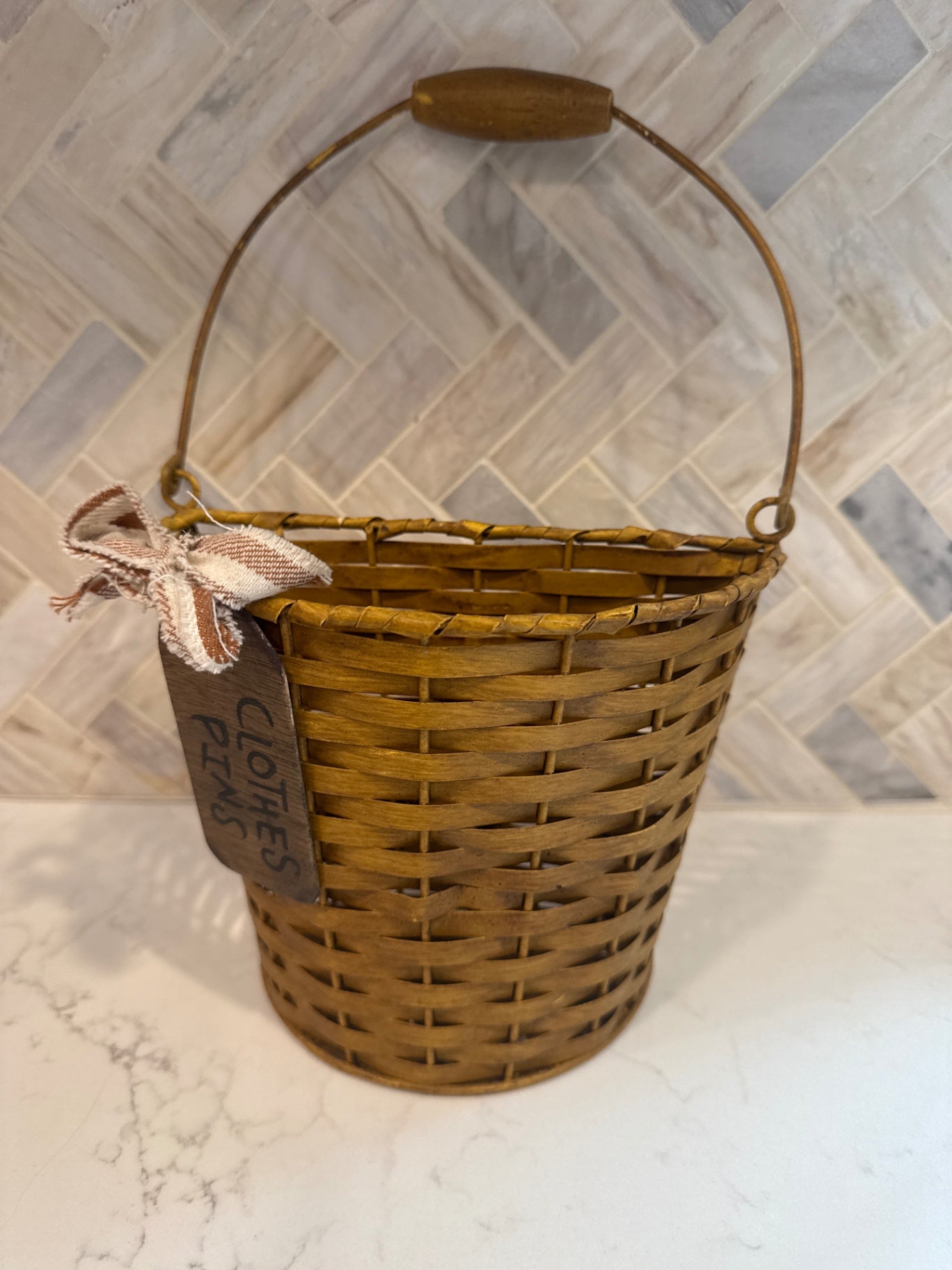 Yellow Metal Hanging Basket 