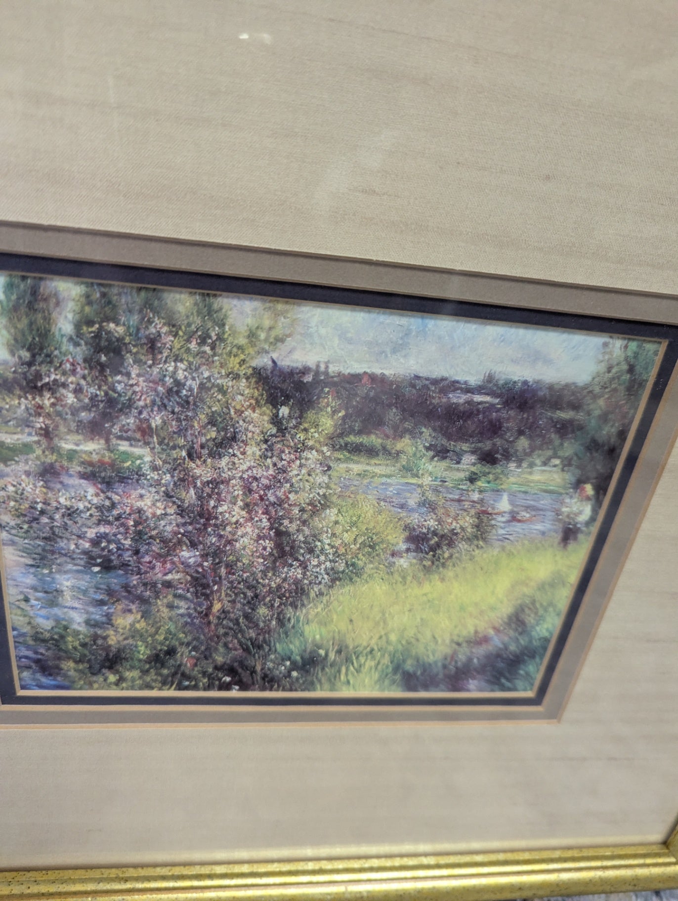 Monet "Seinne River at Chateau Framed Art