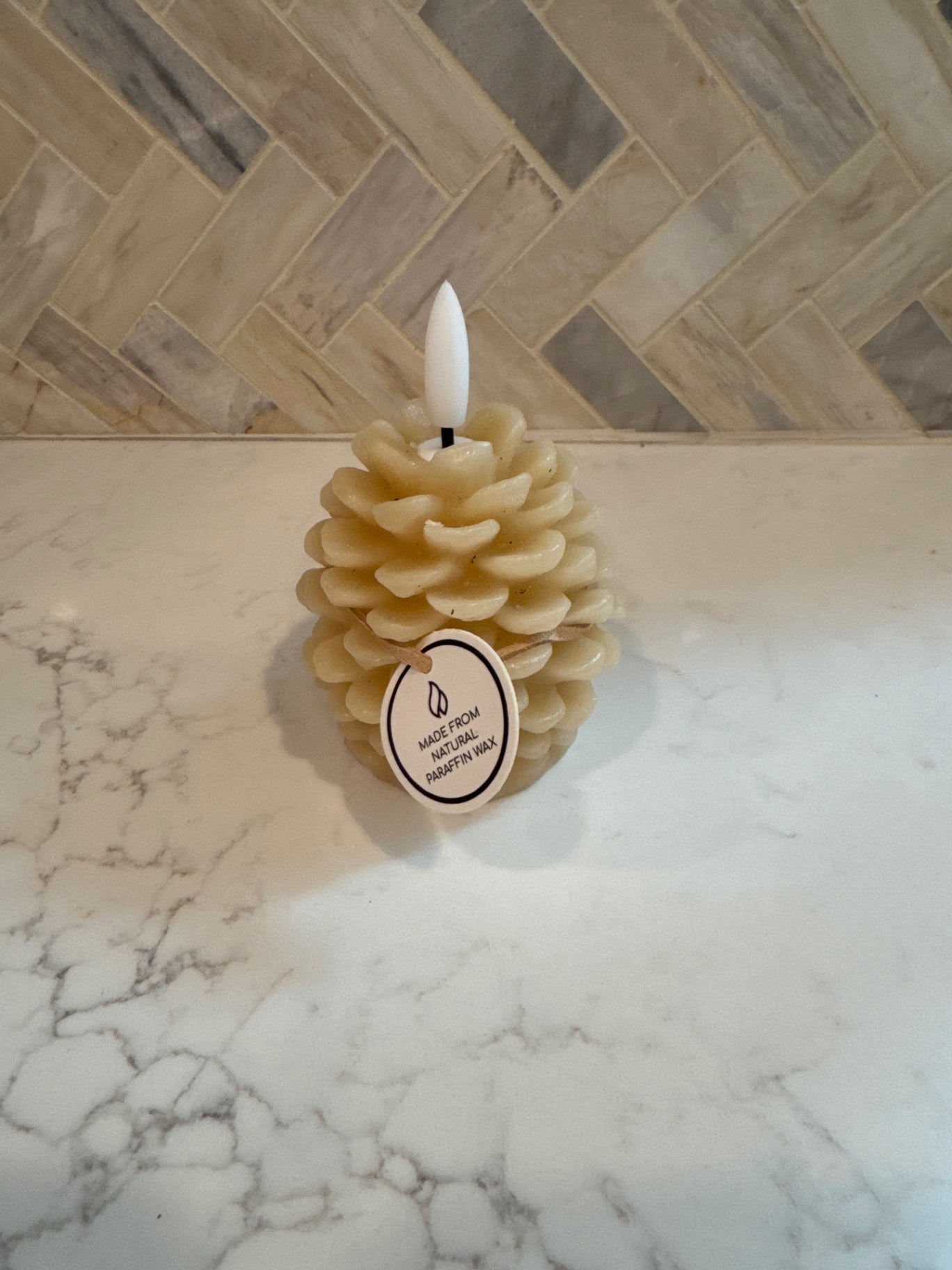 LED Pinecone Candle ON 5 hour timer