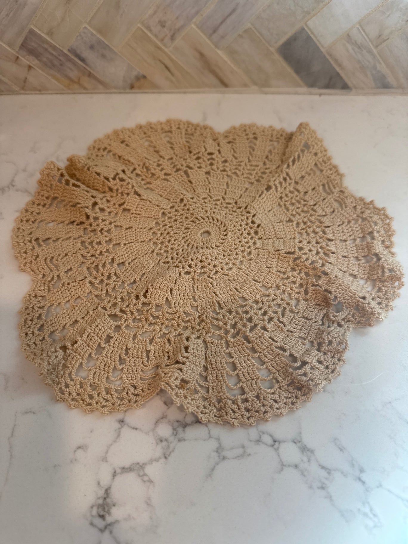 Beige Ruffle Doily 